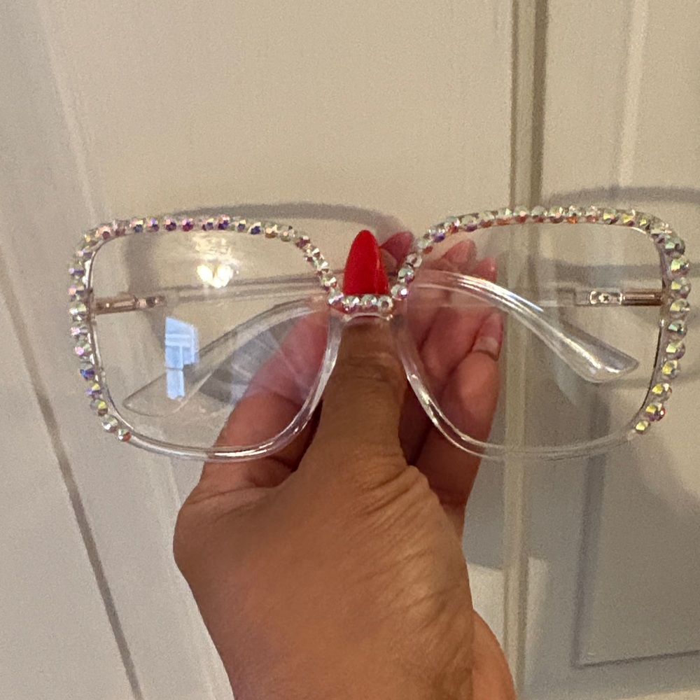 Crystal Embellished Clear Glasses